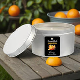 Orange Scented Candle in Silver Tin